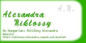 alexandra miklossy business card